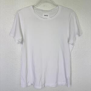 MATE The Label Shirt Womens Medium White Organic Cotton Crew Neck Basic Tee